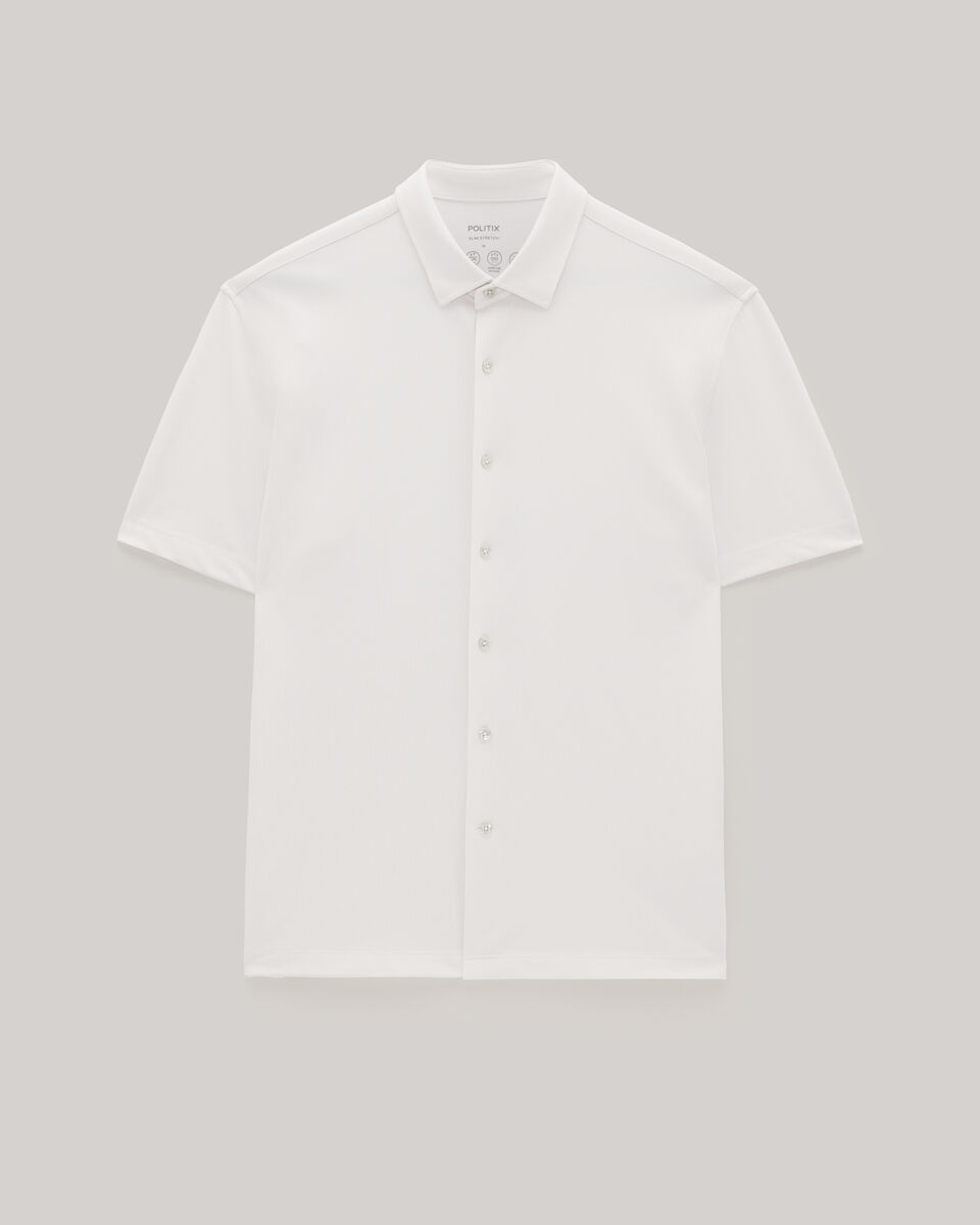 Travel Pique Short Sleeve Shirt, Natural, hi-res